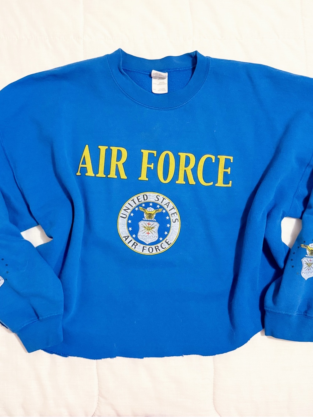 Gildan blue air force cropped crewneck